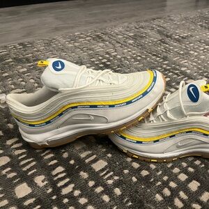 Nike White and Yellow Men's Shoes